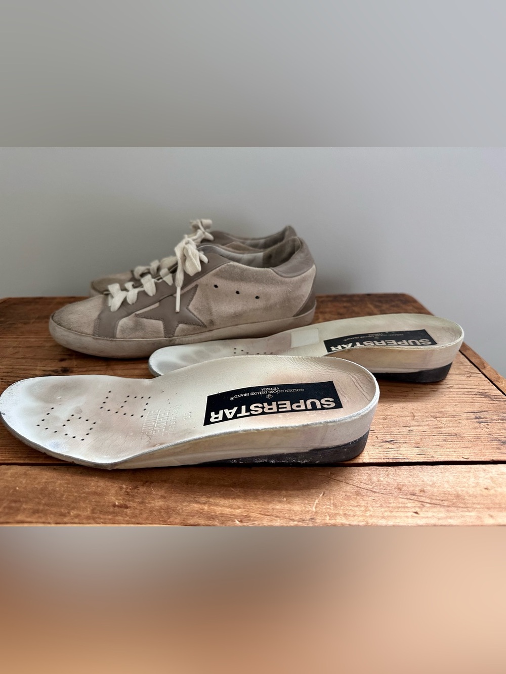 Golden Goose Superstar Tan Suede with Brown Star, Wedge Insole Size 36 Sneakers - Picture 14 of 16